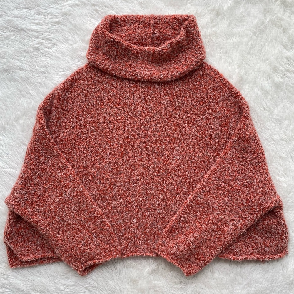 FREE PEOPLE • Cowl Neck BFF Knit Sweater in Scarlet Flame Size XL - Picture 8 of 15